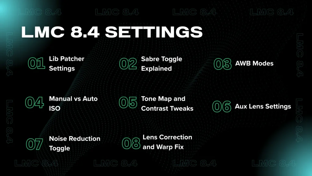 LMC 8.4 Settings