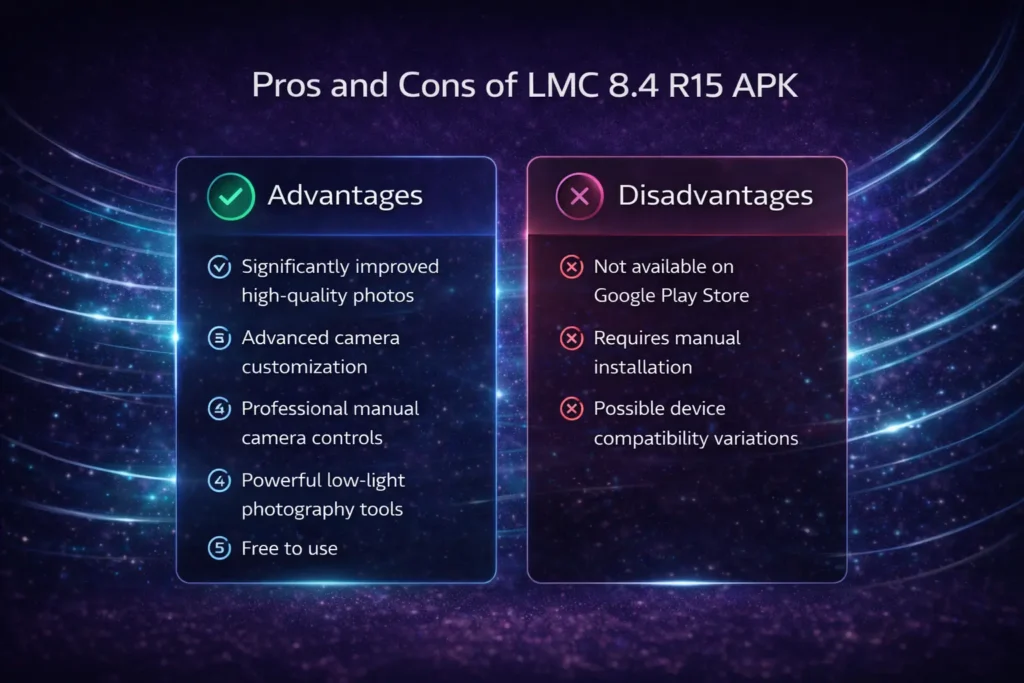 Pros and Cons of LMC 8.4 R15 APK
