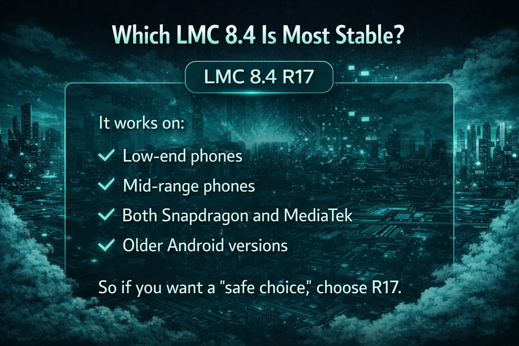 which lmc 8.4 is stable